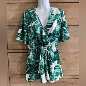 Tropical Palm Romper, Large, Worn Once!